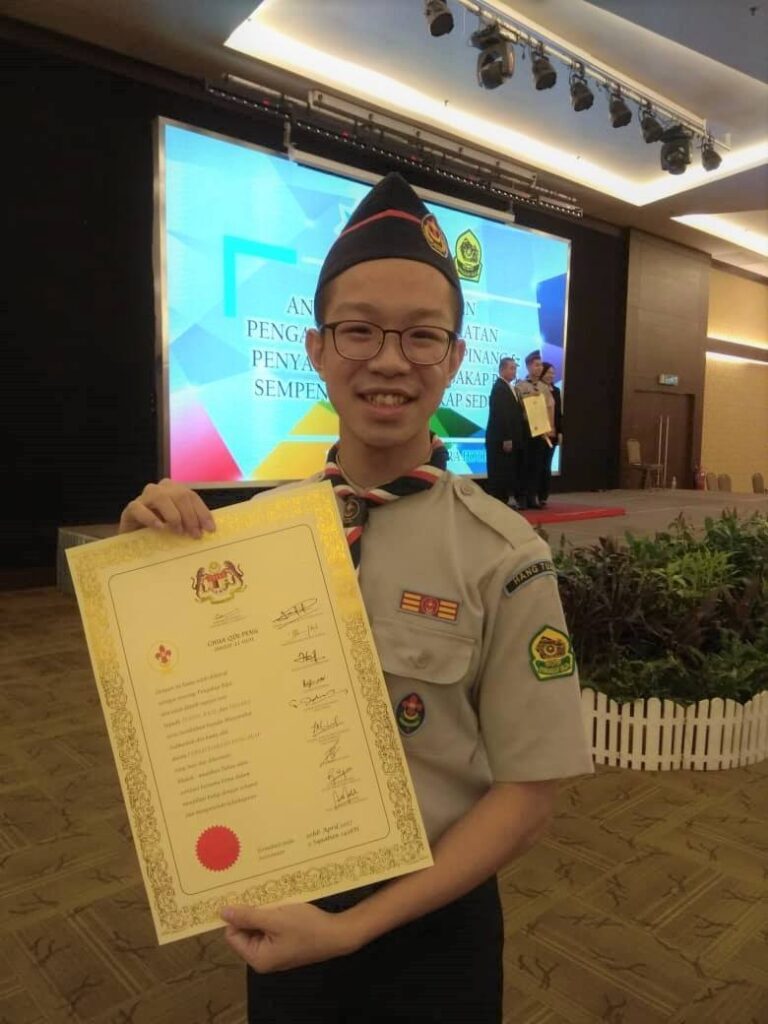 Receiving the King Scout Award